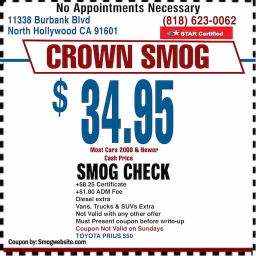 Smog Check Coupon North Hollywood